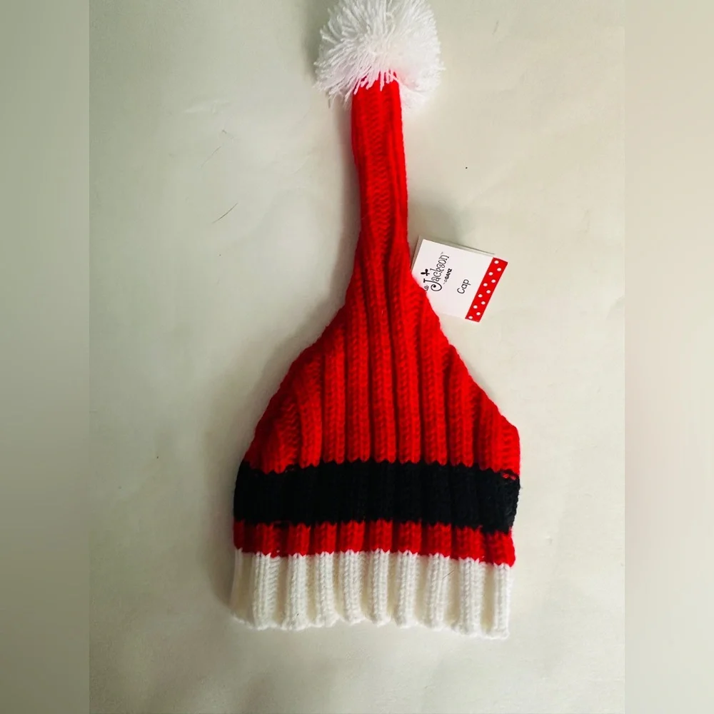 Ella Jackson By Ganz Cap Red Santa Baby Kids Knit Beanie 0-12 Mo  Christmas Wear